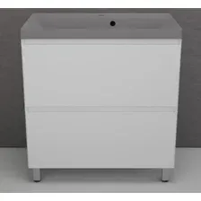 Symbolite Тумба с умывальником Манхэттен 70 Plus 2 ящика + Asti 70x45 (белый матовый/серый шелк)