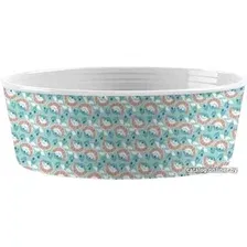 Миска TarHong Flower Fields PDR3054PBMF (белый/бирюзовый с рисунком)