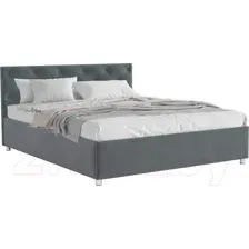 Полуторная кровать Mebel-Ars Классик 140 (велюр серо-синий/НВ-178/26)
