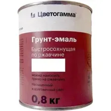 Грунт-эмаль Цветогамма Быстросохнущая 3 в 1 (0.8кг, белый)