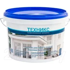 Краска Техникс ВД-АК-1УГ Для окон и дверей 3 кг (белый полуглянцевый)