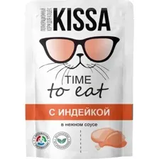 Корм для кошек Kissa с индейкой в соусе, 28х75 г