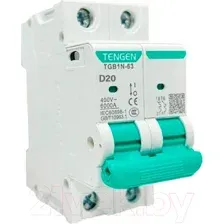 Выключатель автоматический Tengen TGB1N-63 2P 20A D 6kA 2M / TGB1N-63-2-20D