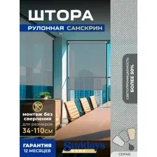 Рулонная штора Sundays Home Санскрин SS 1300-03 78х160 (серый)
