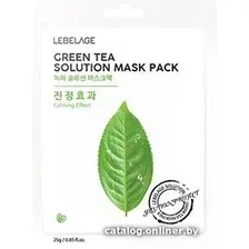 Тканевая маска Lebelage Маска для лица тканевая Green Tea Solution Mask Успокаивающая