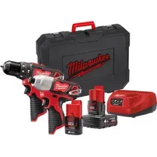 Набор электроинструмента Milwaukee M12 M12BPP2B-421C 4933443497 (шуруповерт, винтоверт, 2 АКБ, кейс)