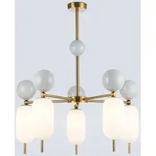 Люстра Ambrella LH53104/5 BS/GR/FR (латунь/серый/белый матовый)