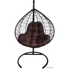Подвесное кресло M-Group XL 11120405 (черный ротанг/коричневая подушка)