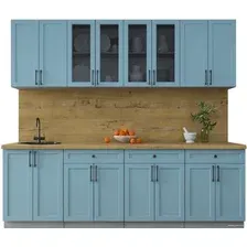 Готовая кухня Интерлиния Тренд 2.4А (океан/океан/дуб бунратти)