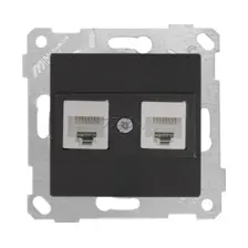 Розетка компьютерная RJ-45 двойная MUTLUSAN Rita черная (2200 138 0184)