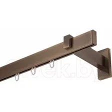 Карниз для штор Lm Decor Флэт Лайн Изи одинарный (антик, 3.0м)