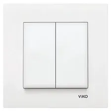 Выключатель 2-клавишный (без рамки) белый Viko Karre (90963602)