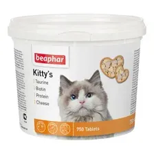 Лакомство-сердечки  Beaphar Kitty`s Mix  для кошек с таурином, биотином, протеином и сыром - 750 таблеток
