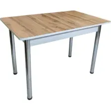 Обеденный стол СВД Юнио 120-150x75 / 053.П24.Х (дуб вотан/хром)