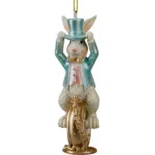 Елочная игрушка Erich Krause Decor. Кролик в цилиндре перламутр / 64520
