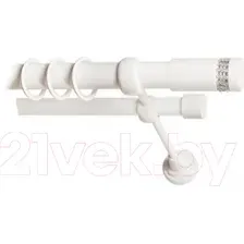 Карниз для штор Lm Decor Имидж 116 2р гладкий 25/19м (белый глянец, 3.6м)