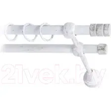 Карниз для штор Lm Decor Цилиндр 088 2р гладкий (белое золото, 1.8м)