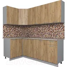 Готовая кухня Интерлиния Мила Лайт 1.2x2.1 (дуб золотой)