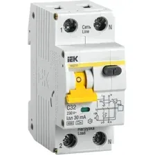 Дифференциальный автомат IEK АВДТ 32 2P 32А 30мА MAD22-5-032-C-30