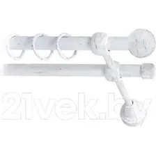 Карниз для штор Lm Decor Шар малый 124 2р гладкий (белое золото, 1.8м)