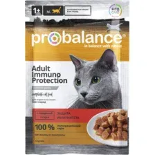 Влажный корм для кошек ProBalance Immuno Protection c говядиной в соусе (85г)
