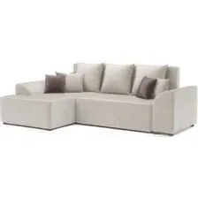 Угловой диван Мебель-АРС Каскад левый (бархат бежевый Star Velvet 6 Beige)