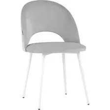 Стул Stool Group Меган SN / LV-122-H09-01-02 (велюр светло-серый/белые ножки)