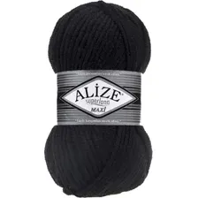 Пряжа для вязания Alize Superlana Maxi 60 (100 м, черный)