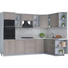 Готовая кухня Интерлиния Мила Шато 1.88x2.8 ВТ правая (луна/луна/бискайская сосна)