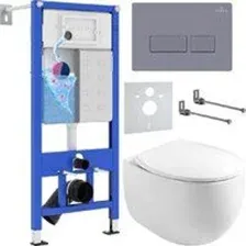 Унитаз подвесной Roxen Egg в комплекте с инсталляцией StounFix Dual Fresh 6 в 1 966842 (кнопка: серы