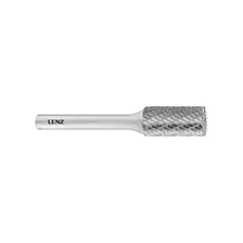 Борфреза твердосплавная LENZ форма B (цилиндр с торцовыми зубьями), 8х20х6х65 мм, без покрытия. LZBB 075 N3
