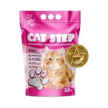 Наполнитель для туалета силикагелевый впитывающий CAT STEP Arctic Pink 3,8 л, 1,67 кг (20363016)