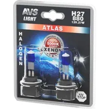 Лампа автомобильная AVS Atlas BL/5000К/H27/880 12V.27W, A78566S, 2 шт