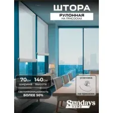 Рулонная штора Sundays Home Санскрин 310-01 70х140 (белый, на присосках)