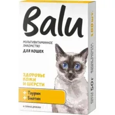 BALU Здоровье кожи и шерсти Лакомство мультивитаминное для кошек 100 таб