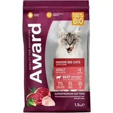 Корм для кошек Award Indoor Big Cats, для крупных пород, говядина/курица, 1.5 кг