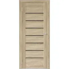 Дверь межкомнатная Юни Бона 01 70x200 (дуб сонома/стекло черное)