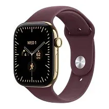 Умные часы Apple Watch Series 12 LTE 46 мм (титановый корпус, сияющее золото/бургунди, спортивный силиконовый ремешок S/M)