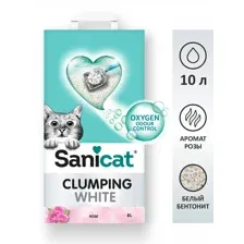 Наполнитель для туалета Sanicat Clumping White Rose 8л