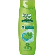 Шампунь для волос Wash&Go для мужчин, сила и свежесть, с ментолом, 360 мл