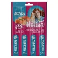 Molina Жевательные колбаски для кошек Лосось и форель