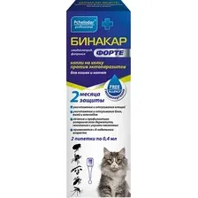 Капли от блох Pchelodar Бинакар Форте против эктопаразитов для кошек и котят (2 пипетки)