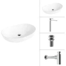 Умывальник Lauter 21502 + Reef 21CK8678C + сифон 21635CH + дон.клапан 21190CH (хром)