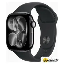 Умные часы Apple Watch Series 11 42 мм (алюминиевый корпус, черный/черный, спортивный силиконовый ремешок S/M)