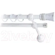 Карниз для штор Lm Decor Гиро 071 2р гладкий (белое золото, 1.6м)