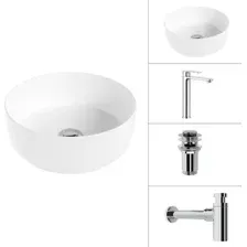Умывальник Lauter 21499-31 + Moon 21СK81691C + сифон 21635CH + дон.клапан 21190CH (хром)