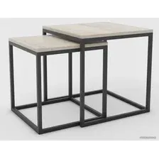 Журнальный столик Hype Mebel Дуэт 40x50-100 (черный/древесина белая)