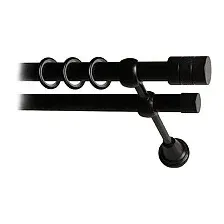 Карниз для штор Lm Decor Цилиндр 088 2р гладкий 25/19мм (черный матовый, 2.4м)