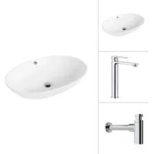 Умывальник Lauter 21709 + Moon 21СK81691C с сифоном 21635CH (хром)