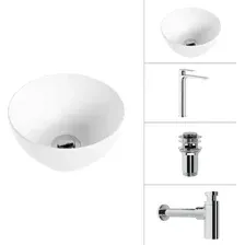 Умывальник Lauter 21601E + Reef 21CK8678C + сифон 21635CH + дон.клапан 21190CH (хром)